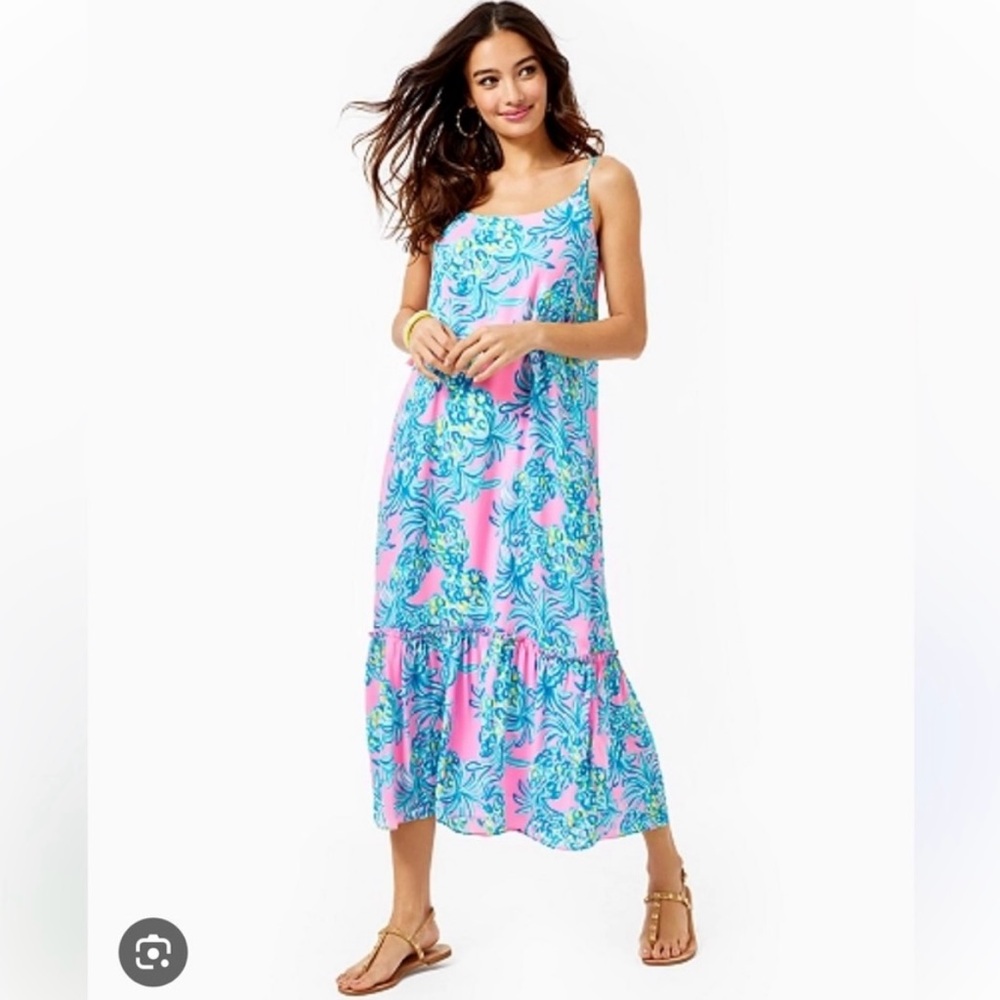 Lilly Pulitzer Floral Sleeveless Maxi Dress